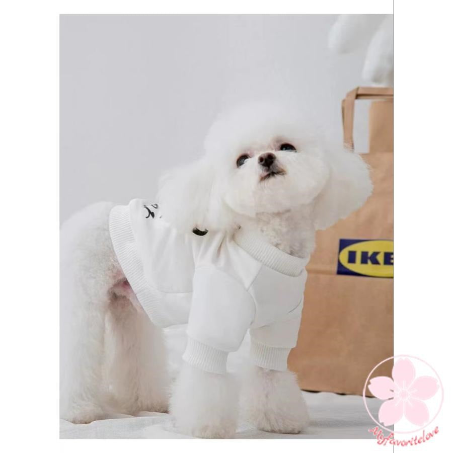 万能流行感 ペット 服 安い 犬 秋 冬 くま柄 モノトーン トレーナー かわいい 可愛い ハイブランド 猫 ドッグ ウェア