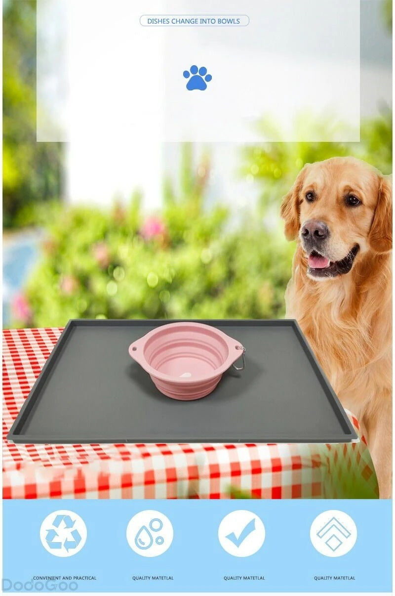 新作 マット トイレトレー ペット用 滑り止め お手入れ簡単 持ち運び 犬 猫 多頭飼い エサ トレー シリコン ペットマット フードトレー ペットトレー エサ皿 餌皿 エサ入れ 食事マット フードマ