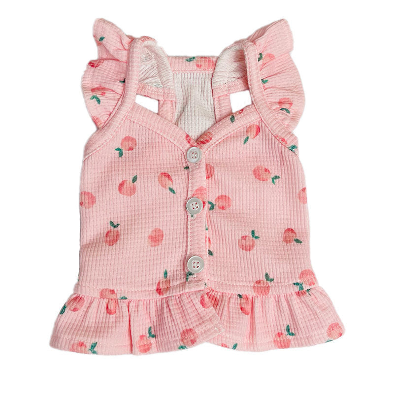 【新作犬猫服 登場】 犬服 ペット服 犬 洋服 ペット服春夏新作フライスリーブショートスカート子犬犬薄型ユニバーサルベスト