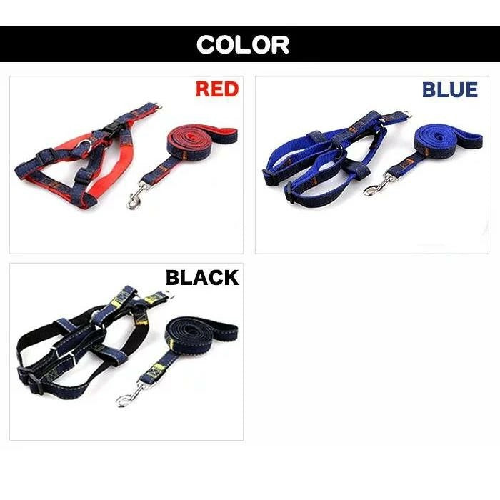 新商品プロモーション,数量限定 犬 猫 ハーネス リード ペット デニム 胸あて 胴輪 キャット ドッグ メッシュ犬 猫