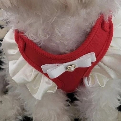 お姫様風犬胸背ペット牽引ロープ犬ロープ猫ベスト外出ストラップドッグラン調節可能