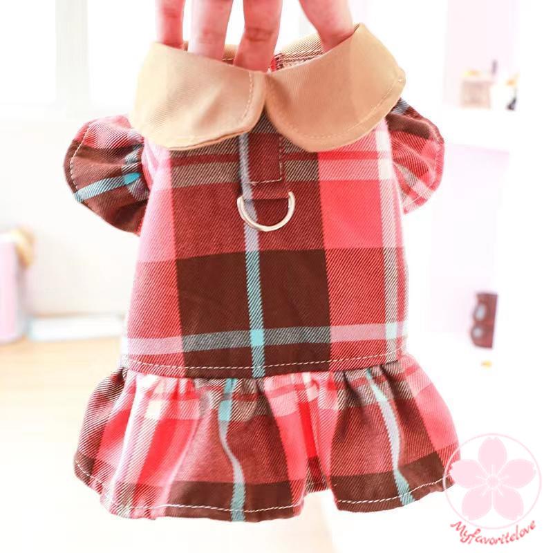 万能流行感 ペット 服 安い 犬 春 夏 秋 チェック 柄 ワンピース かわいい 可愛い ハイブランド 猫 ドッグウェア