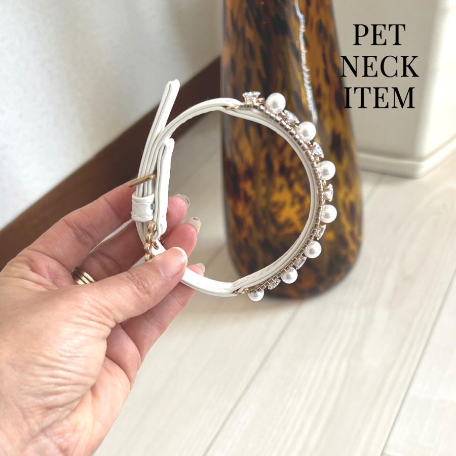 キラキラ pet Accessory ペットアクセサリー チョーカー おしゃれ首輪 neck 猫用首輪 パール 首輪 犬用首輪