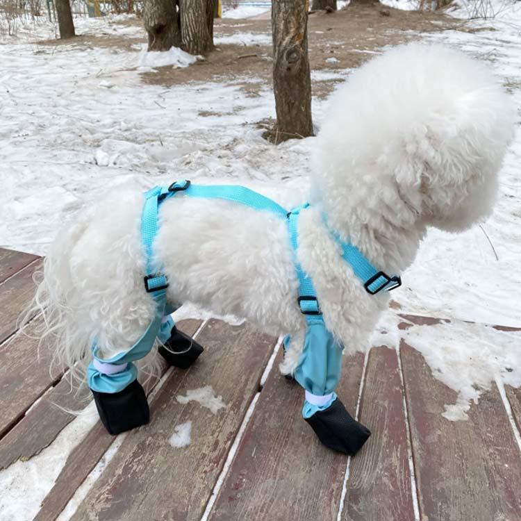 特売セール滑り止め 犬用ブーツ 犬用レッグカバー 肉球保護 四本足パンツ 犬用シューズ サスペンダー付き レッグカバー 脱げない 犬服 レインパンツ レインシューズ サスペンダー付き犬用パンツ 屋外