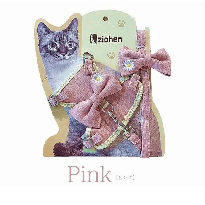 新商品プロモーション,数量限定 猫 犬 ハーネス リード ペット 服 リボン フラワー ウェアハーネス 胴輪 キャット ドッグ メッシュ猫 犬