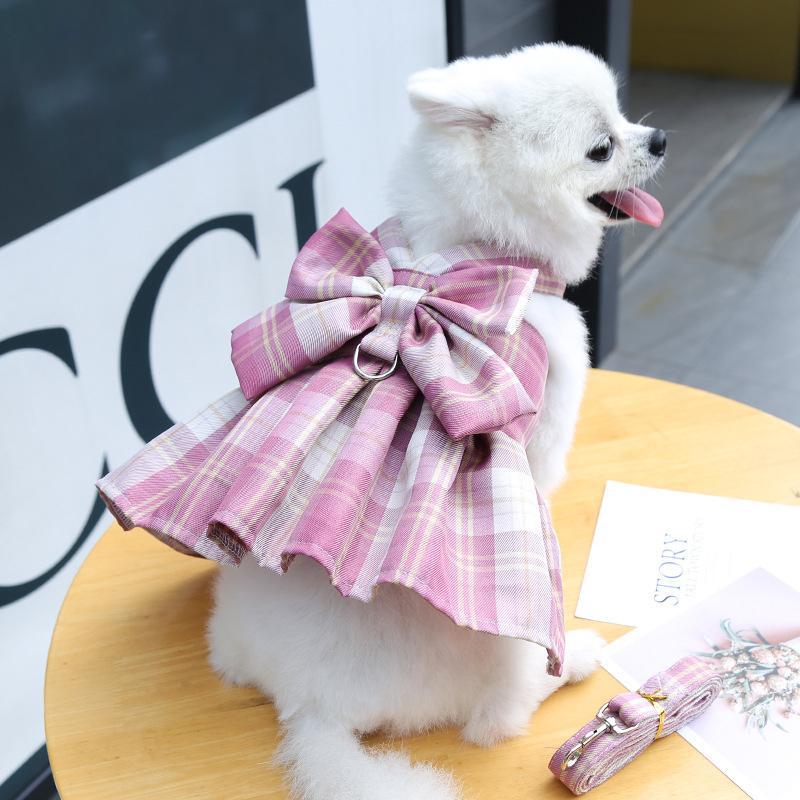 新商品プロモーション,数量限定 犬 ハーネス 安全帯 リード付き 胴輪 抜けない ドッグ 猫 小型犬 中型犬 蝶柄 ワンピース 可愛い 簡単着脱 調節可能 牽引ロープ 散歩 正月犬 ハーネス