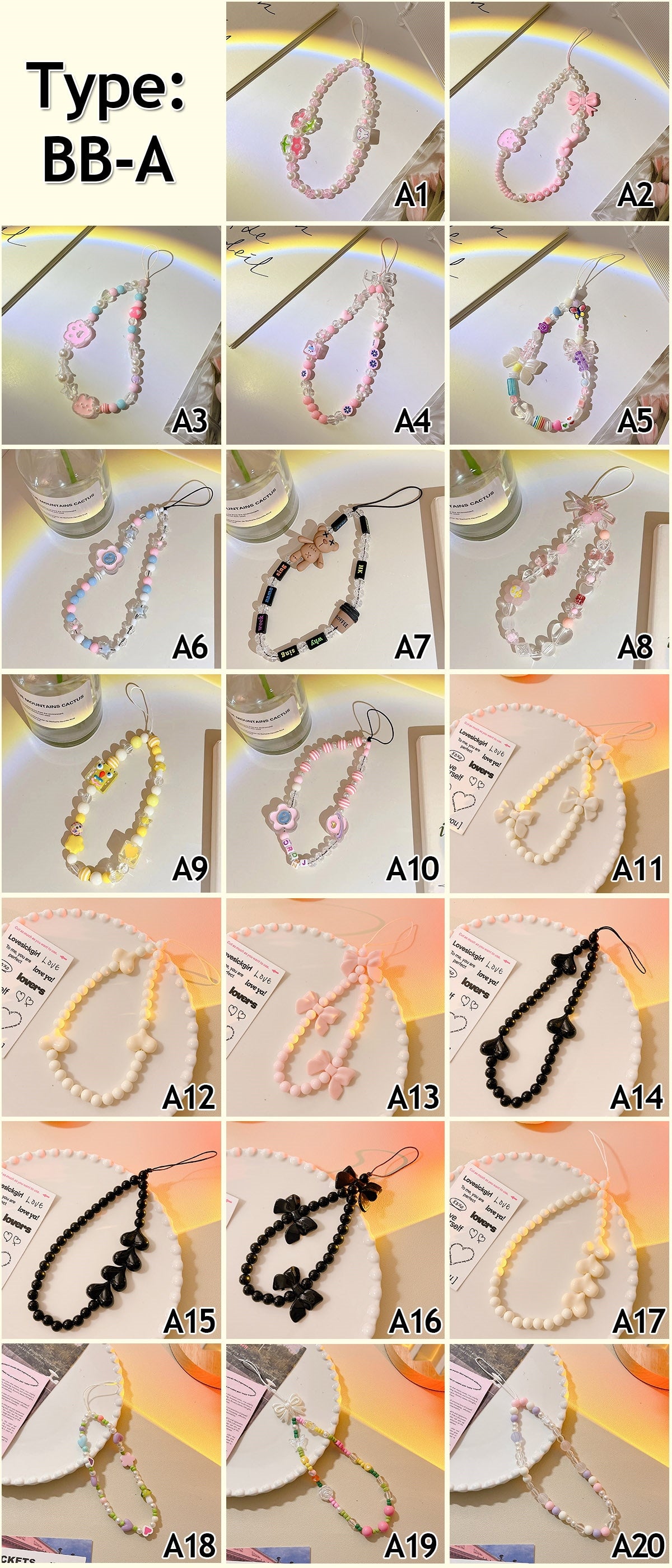 スマートフォン ストラップ かわいい スマホ キーホルダー 韓国 スマホチャーム 手首 手作りパーツ 携帯チャーム 紛失/落下防止 ブレスレット ビーズキーチェーン ハンドバッグ キー用 装飾 女の子
