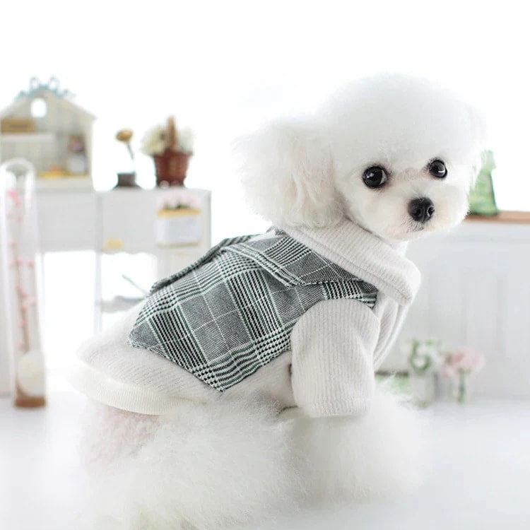 犬服ペット犬冬カレッジスタイルスーツ猫スカートテディビションプードル冬服新品!