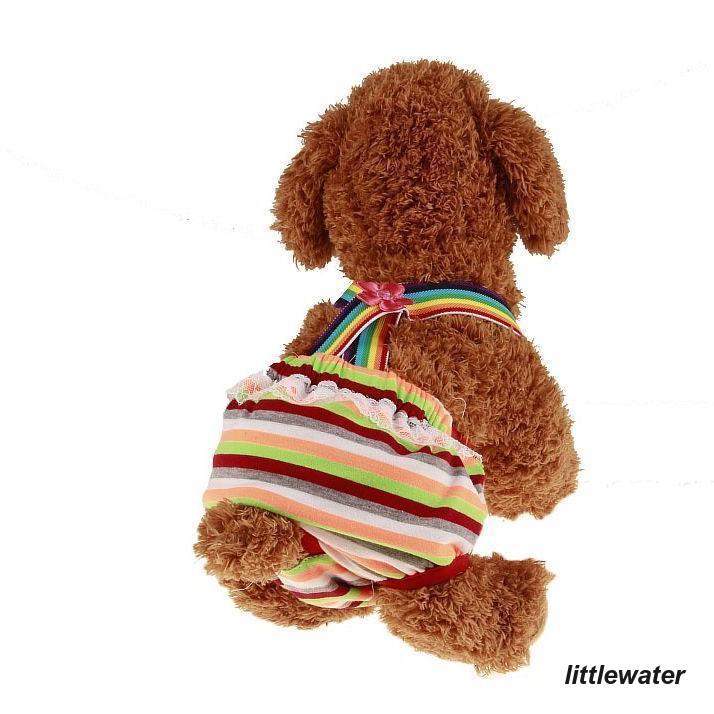 新品入荷 犬用サニタリーパンツ マナーパンツ ドッグウェア ペット用品 生理パンツ ボーダー 花 フラワー かわいい カラフル レース レインボー