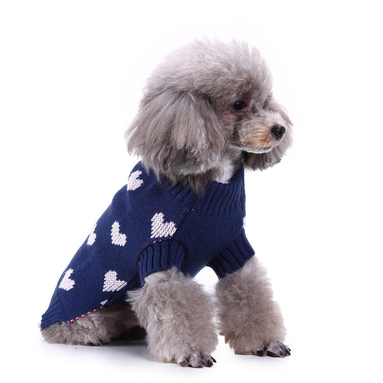 2023年新作入荷 ペット服 犬 服 Tシャツ ドッグウェアペットの服セーターハイネック犬の服セータークリスマス雪花の犬のセーター秋冬