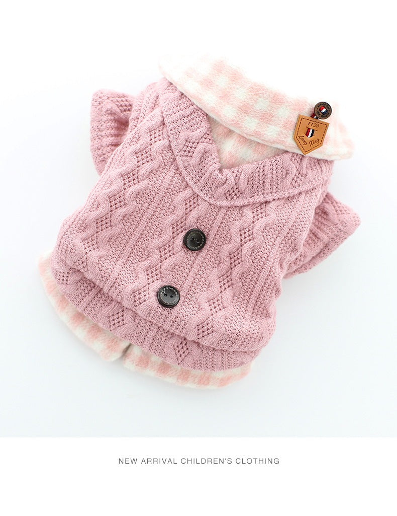 2色春秋冬ダウンコートの新金新品偽2件犬の服ピンクかわいい猫のバブルスリーブロリータお姫様ベスト新生ミルク犬のミルク猫の子犬マシュマロ小型犬クマちゃんペットテディ服CXDZ