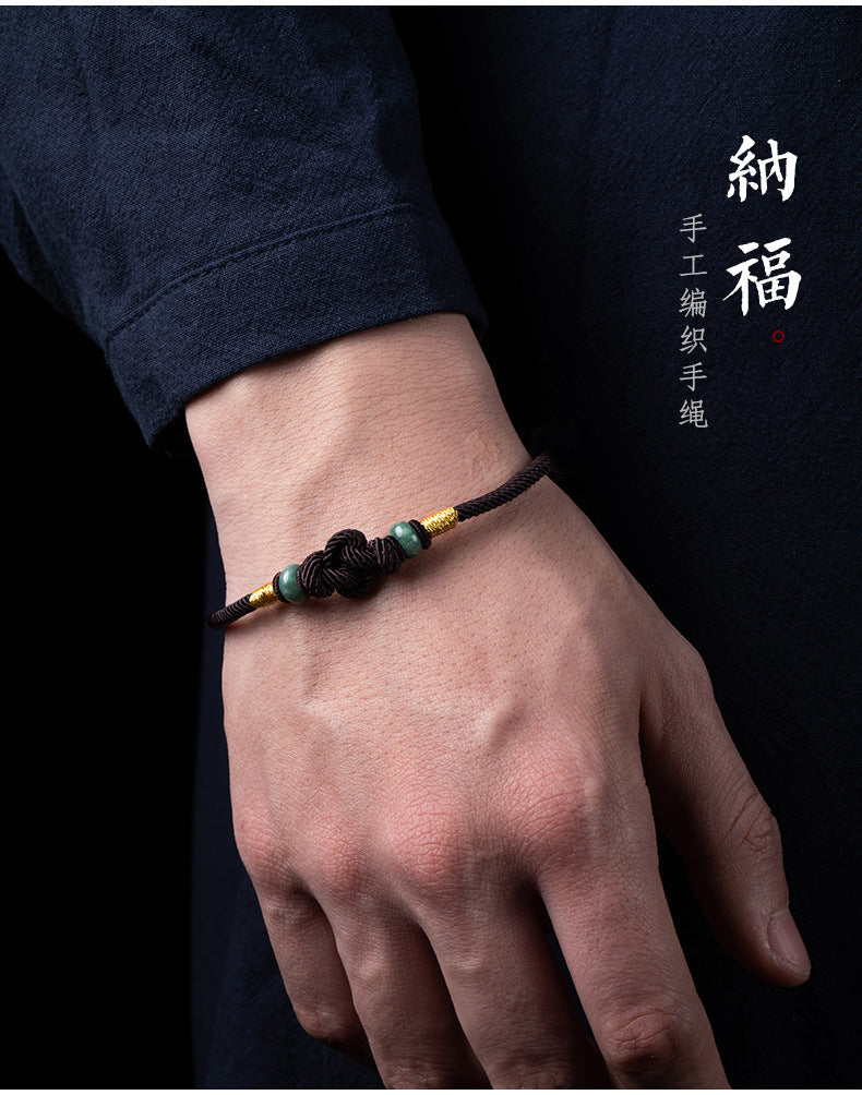同心结红绳牛年本命年手工编织金刚结手绳男女简约情侣手链女神节