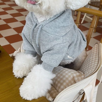 【新作犬猫服 登場】 犬服 ペット服 犬 洋服 春と秋の新しい犬の服小さな子犬のフード付きトレーナー猫アパレル