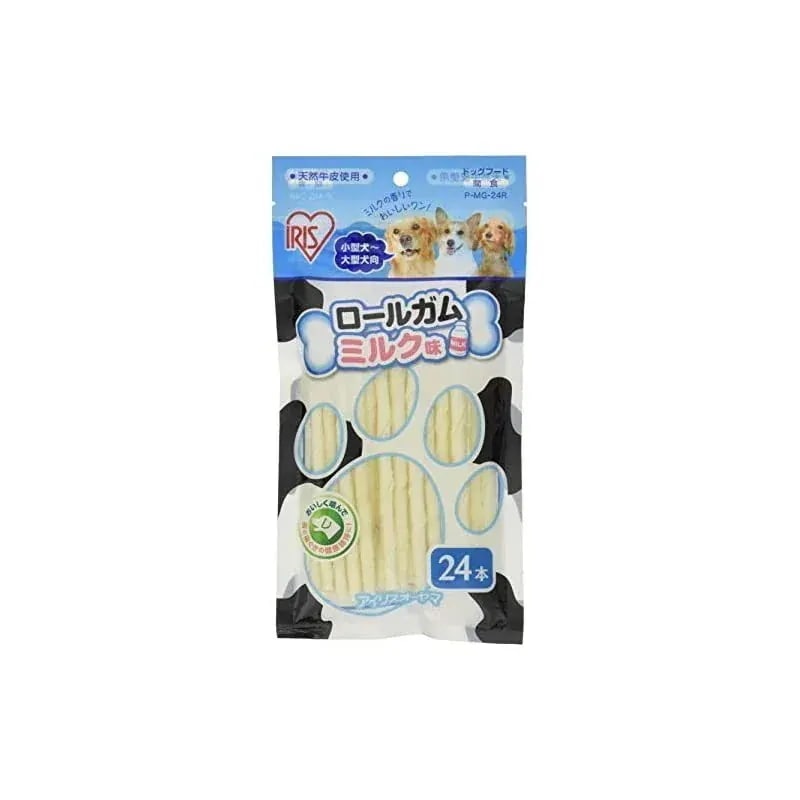 【即納】アイリスオーヤマ 犬 おやつ ロールガムミルク味 24本入 P-MG-24R