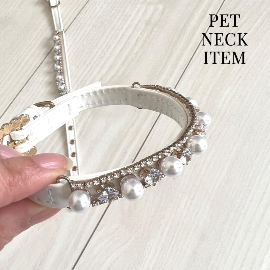 キラキラ pet Accessory ペットアクセサリー チョーカー おしゃれ首輪 neck 猫用首輪 パール 首輪 犬用首輪