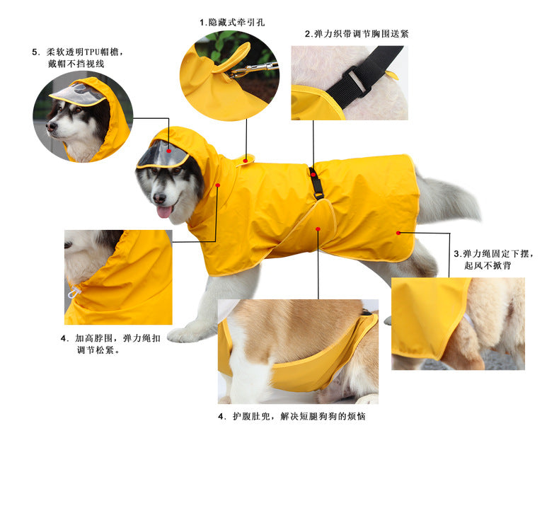 レジャー 犬のレインコート ケープ お腹カバー コギ テディ ゴールデンレトリバー ペット用レインコート 着脱しやすい 犬の服
