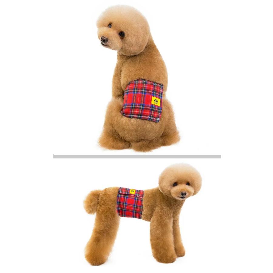 新商品プロモーション,数量限定 犬 マナーベルト マナーバンド タータンチェック オムツカバー ドッグウェア 犬の服 服 しつけ マーキング防止 トイレ 介護犬 マナーベルト