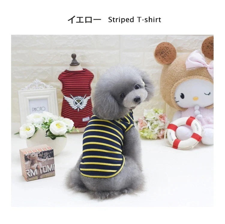 犬 犬服 犬の服 犬用品 ワンチャン ペット用品 大人気 カワイイ ストライプ Tシャツ