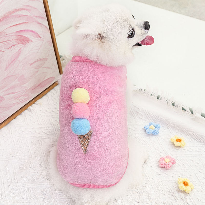 メガ割犬猫ミルク犬タンクトップ服ペット小中型犬テディビー熊アイスクリームイチゴ用品装飾