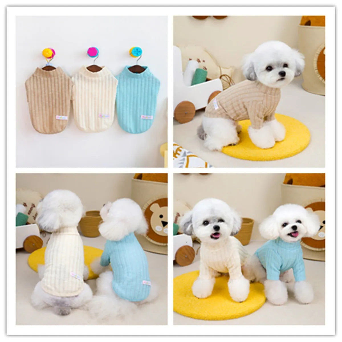 人気犬の服ペット小型犬の服新しいテディよりパンダミミミ韓国ハイネックボトムシャツ