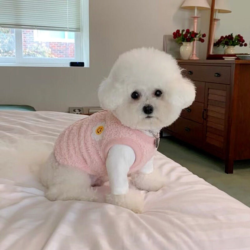 秋冬用 ブルー裏起毛厚手ベスト 防寒仕様 トイプードル ポメラニアン シュナウザー 犬 服 犬 服 犬服 犬の服 ペット用品 ハーネス 小型犬