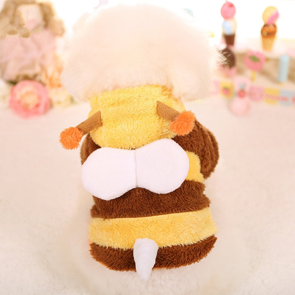 ペットかわいい ウェア XS-XL春秋冬あたたまることスエード入り厚手タイプ犬の服かわいいミツバチ匹猫の新生ミルク犬のミルク猫のセーター着子犬マシュマロ小型犬テディ服ペット