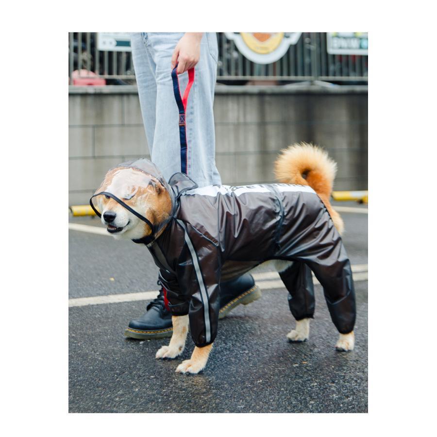 犬用 レインコート ポンチョ 着せやすい ドッグウェア 雨具 カッパ 透明 フード付 XSからXXL 小型 中型 大型 チワワ ダックス 柴犬 ブラック ホワイト