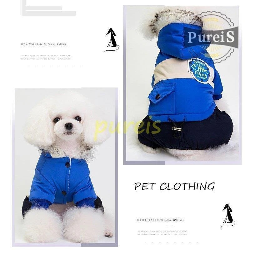 大人の魅力 犬服 ペット服 ペット用品 秋冬中綿ダウンジャケット 防寒 もこもこ あったか つなぎ ロンパース オーバーオール 前開き 小型犬 ペット用 お出掛け お散歩