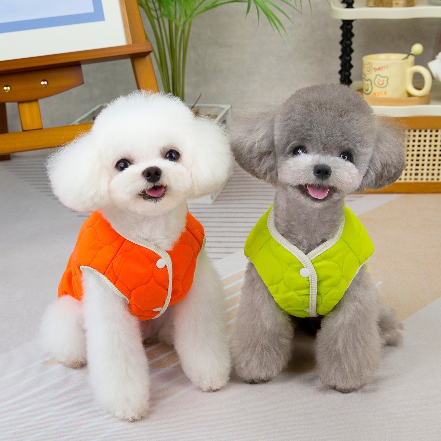 人気犬の服ペットの服小型犬猫も着れる秋冬あったか快適ピーチコットンコート