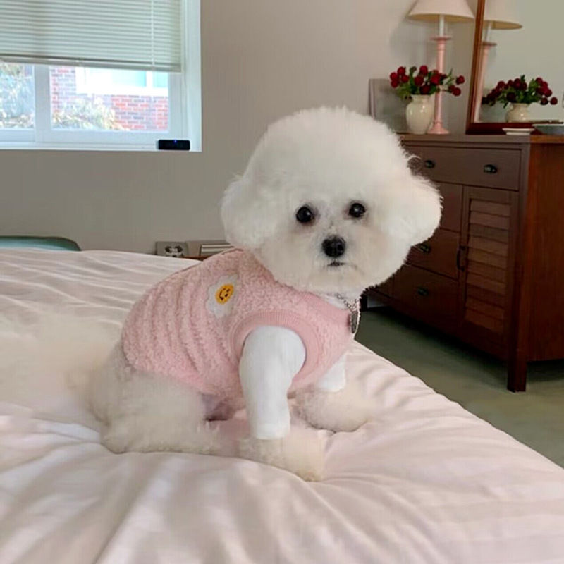 秋冬用 ブルー裏起毛厚手ベスト 防寒仕様 トイプードル ポメラニアン シュナウザー 犬 服 犬 服 犬服 犬の服 ペット用品 ハーネス 小型犬
