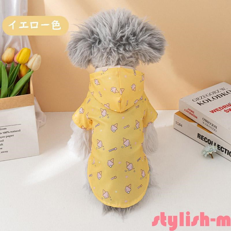 犬服 犬レインコート 犬カッパ 着せやすい 前開き 中型犬小型犬 4タイプ リード穴あり マジックテープ