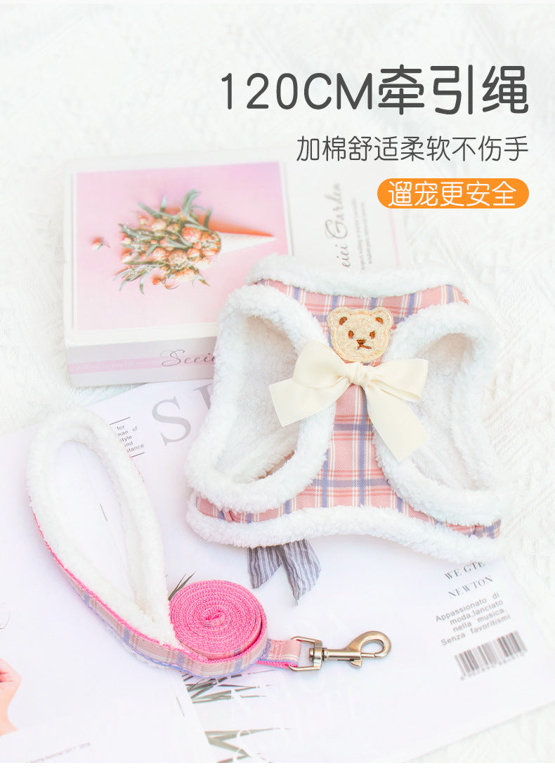 リード リーシュ ペット用品 ハーネスリードセット 犬用 ネコ用ハーネス 2点セット おしゃれ ハーネス お出かけ 猫用 犬 小型犬 中型犬 シンプル お散歩 簡単装着 胴輪 69 軽量 犬用ハーネス