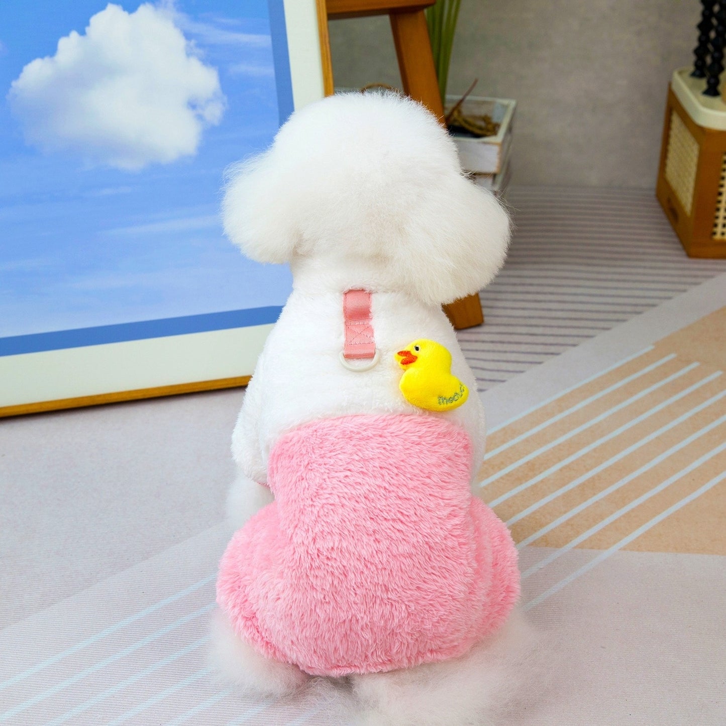 人気犬の服ペット服小型犬猫が着ることができる秋と冬の新しい暖かい快適なアヒル4脚フリースジャケット