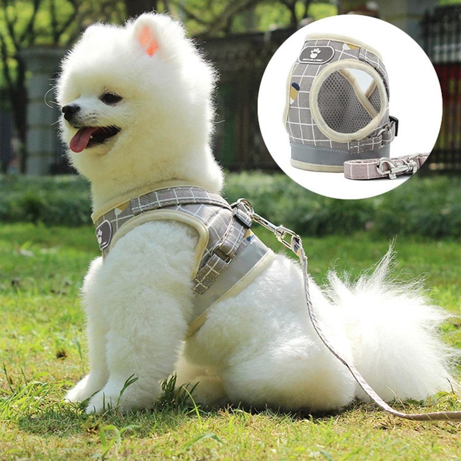 犬 ハーネス 犬用ハーネス ハーネスリード 小型犬 中型犬 脱げない 通気繊維 おしゃれ リード付き 胴輪 簡単装着 ワンタッチ