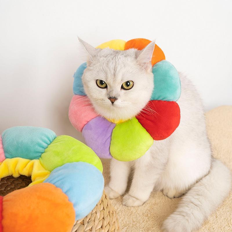 エリザベスカラー ソフトタイプ 猫用 猫用品 猫グッズ 犬用 犬用品 犬グッズ ペット用品 エリザベス ドーナツ 花 布製 クッション かわいい