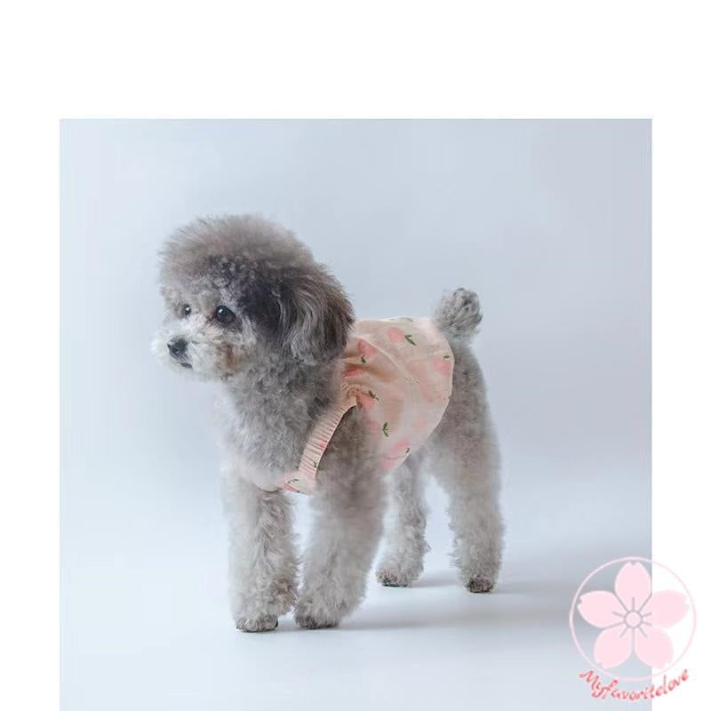 新作登場 ぺット 服 安い 犬 春 夏 ピーチ 柄 キャミソール かわいい 可愛い ハイブランド 猫 ドッグ ウェア