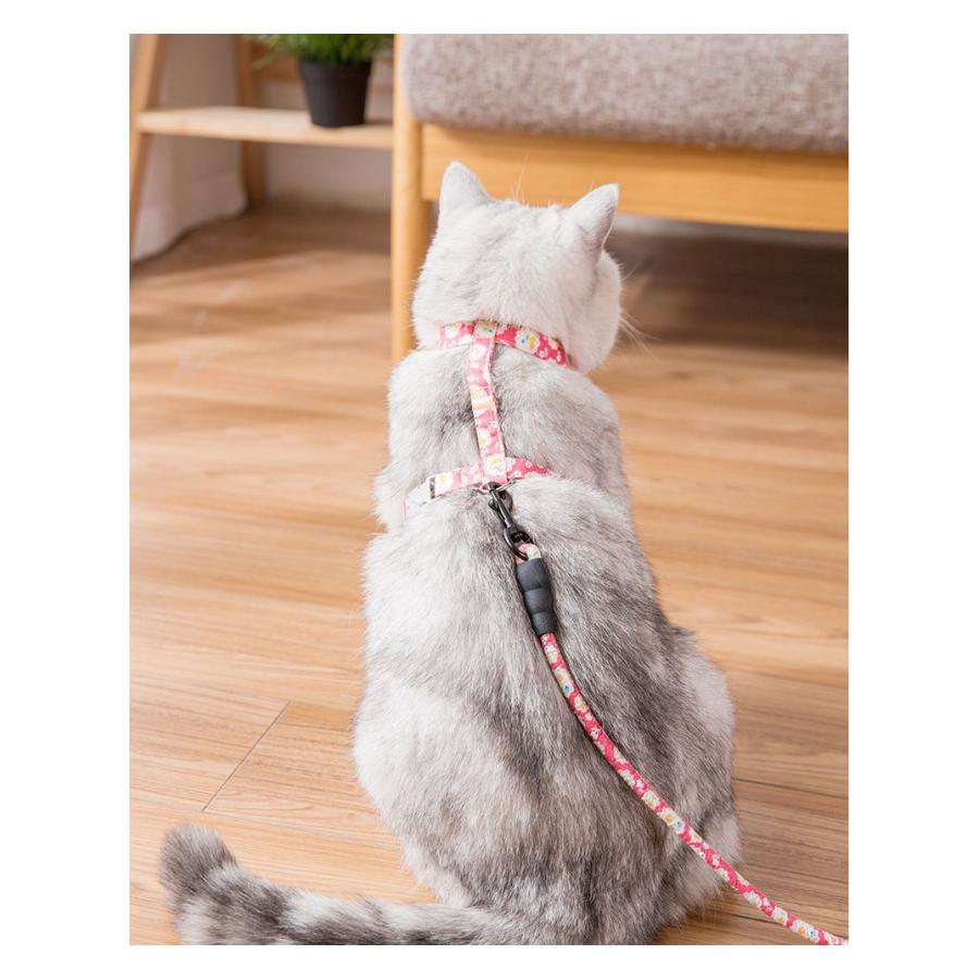 新商品プロモーション,数量限定 春夏しゃれペット猫ハーネスリードセット猫用一体型散歩ハーネスリードねこ用ネコ用 かわいい ナスカン上質ソフト素材猫用品 ペットグッズ 出かけ用品春夏しゃれペット猫ハ