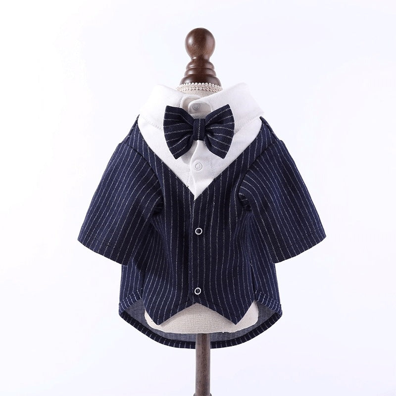 【輸送費無料】結婚式に出席するペットの猫の服夏のハンサムな犬BichonPuppet猫の薄いスーツテディスーツのド