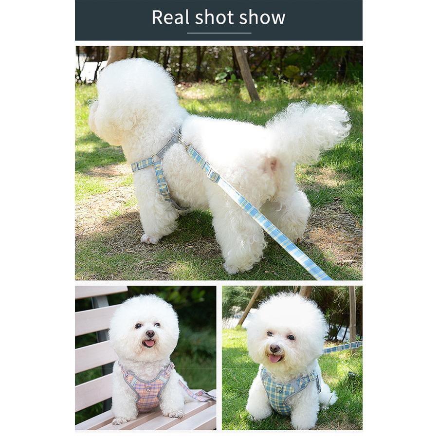 服 ドッグ キャット 猫 ウェアハーネス リード付 犬 ハーネス ペット カラフル 胴輪 チェック