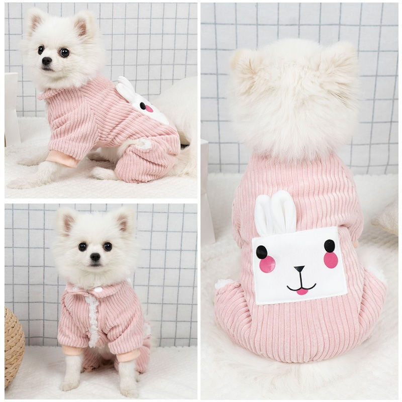 人気秋冬新しいペットウェア かわいい厚手ペット服 暖かい 快適犬洋服