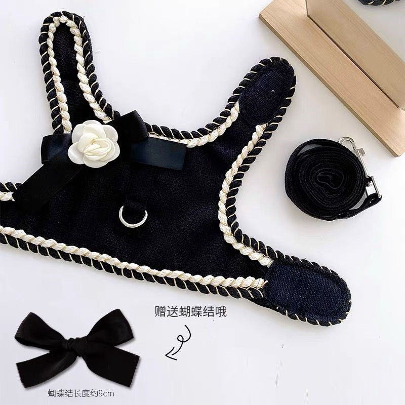 ペット牽引紐犬小型外出猫胸背服香風ベストかわいいテディ王女比熊 メガ割ワンピースパンツトートバッグ