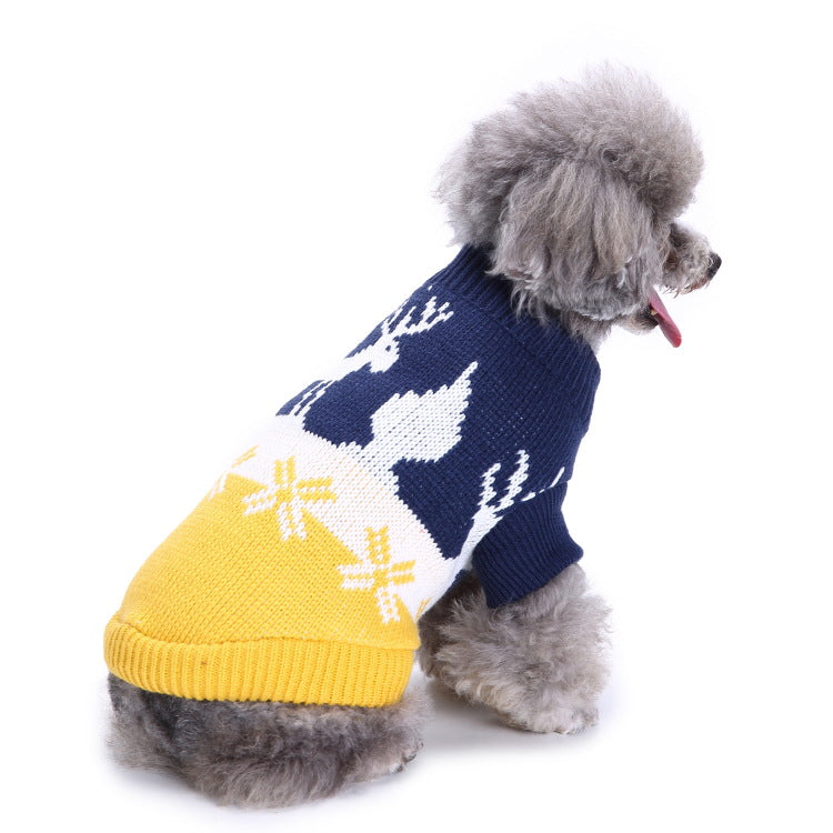 2023年新作入荷 ペット服 犬 服 Tシャツ ドッグウェアペットの服セーターハイネック犬の服セータークリスマス雪花の犬のセーター秋冬