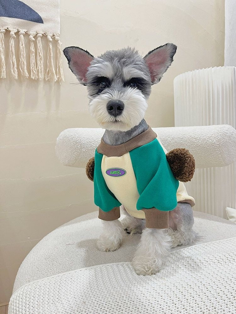 春と秋の犬服テディボーミペットのコキシナレビーベア秋服 厚手 裏起毛 可愛らしい 犬服