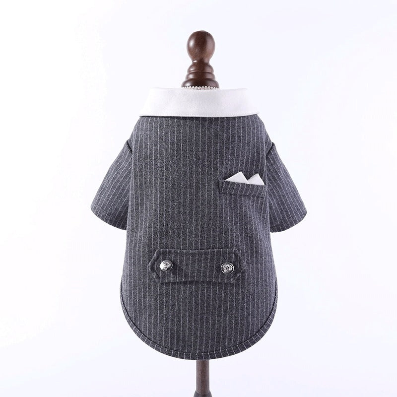 【輸送費無料】結婚式に出席するペットの猫の服夏のハンサムな犬BichonPuppet猫の薄いスーツテディスーツのド