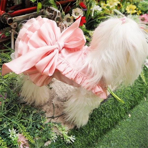 ペットウェア リボン ドッグウェア 犬服 可愛い おしゃれ フォマール ウェディングドレス ワンピース ペット用品 小型犬 中型犬 パーティードレス