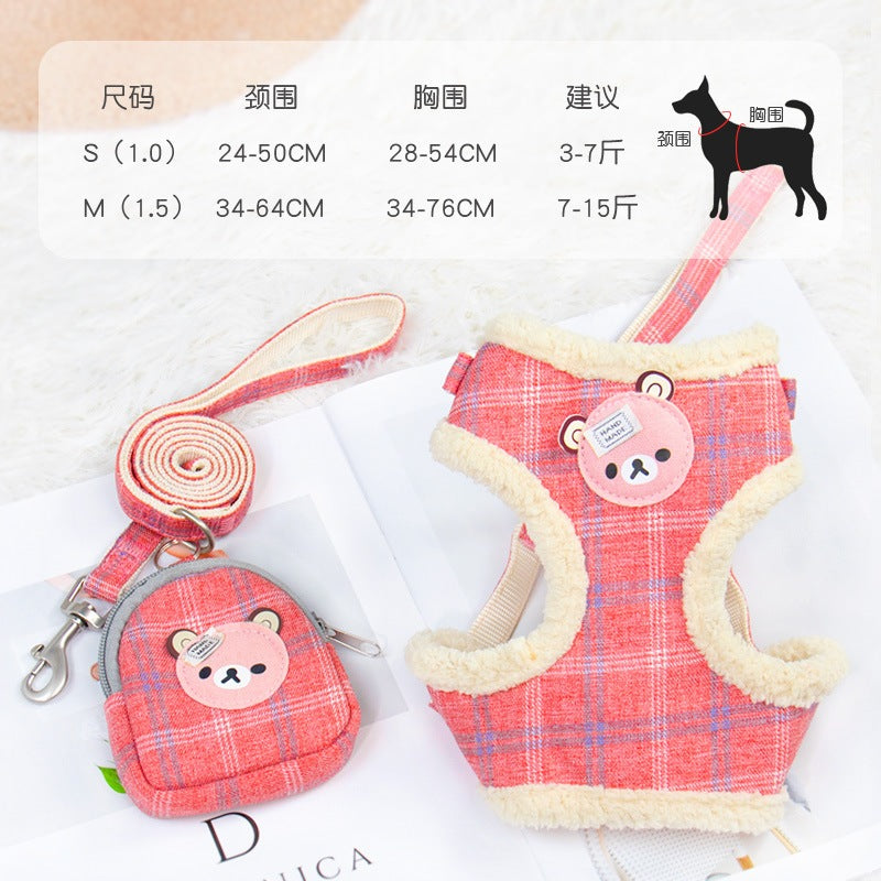 ハーネス 小型犬 ハーネスリードセット 中型犬 おしゃれ シンプル ペット用品 簡単装着 2点セット お出かけ 軽量 リーシュ 猫用 犬 胴輪 犬用ハーネス 犬用 134 リード ペットハーネス ネコ