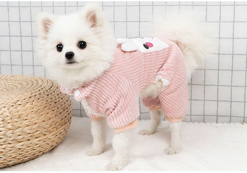 人気秋冬新しいペットウェア かわいい厚手ペット服 暖かい 快適犬洋服