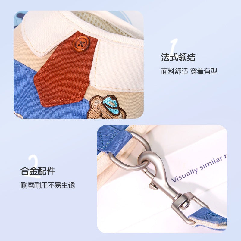 2点セット お出かけ ネコ用ハーネス シンプル ペットハーネス 胴輪 リード 簡単装着 お散歩 小型犬 猫用 犬 ハーネスリードセット ハーネス リーシュ 軽量 犬用ハーネス ペット用品 中型犬 犬用