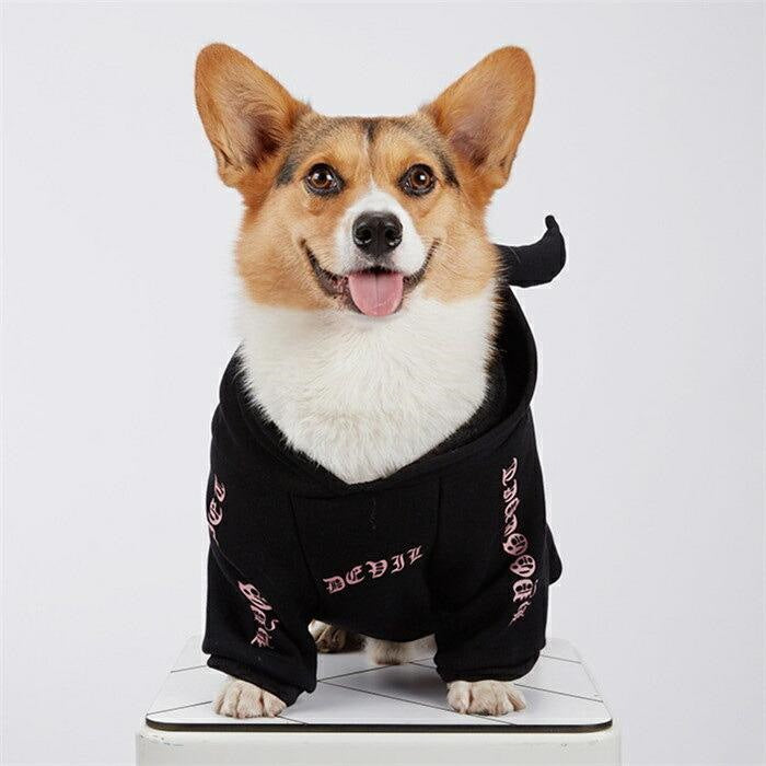 犬 服 デビル ハロウィン コスプレ フレブル服 裏起毛パーカー フレンチブルドッグ ペットウェア