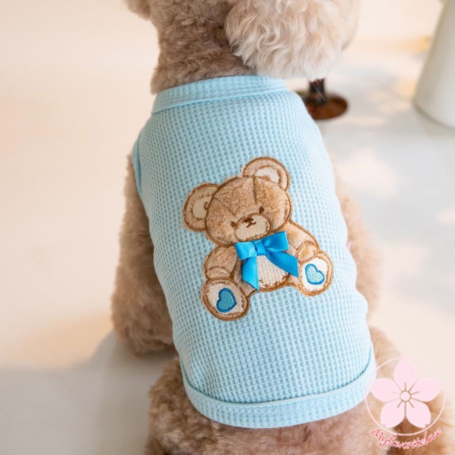 超目玉新品 ペット 服 安い 犬 春 夏 秋 くま ちゃん 柄 タンクトップ かわいい 可愛い ハイブランド 猫 ドッグウェア